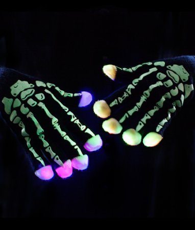 Găng tay xương phát sáng có đèn LED