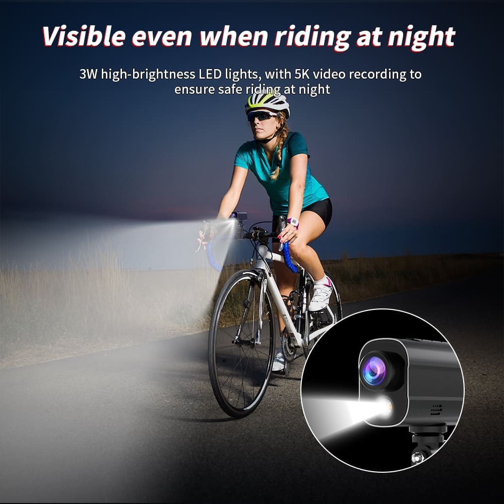 Camera hành động cho xe đạp có đèn led wifi