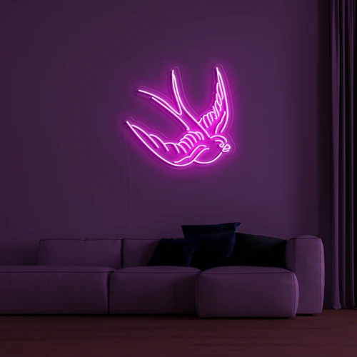 Logo 3D LED neon trên tường - Dove