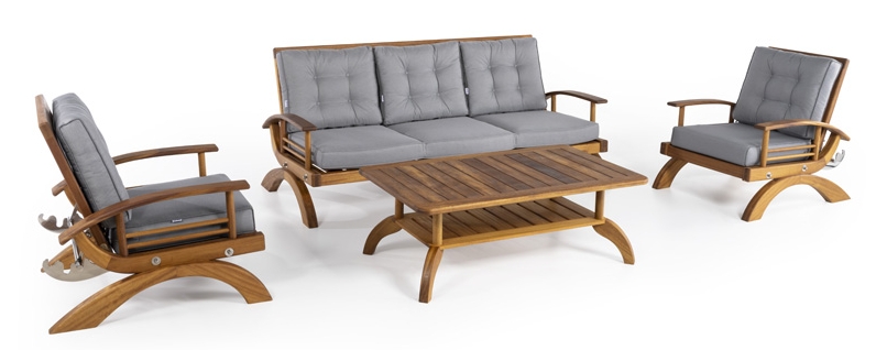 Sofa sân vườn mây - bộ bàn ghế gỗ sân vườn