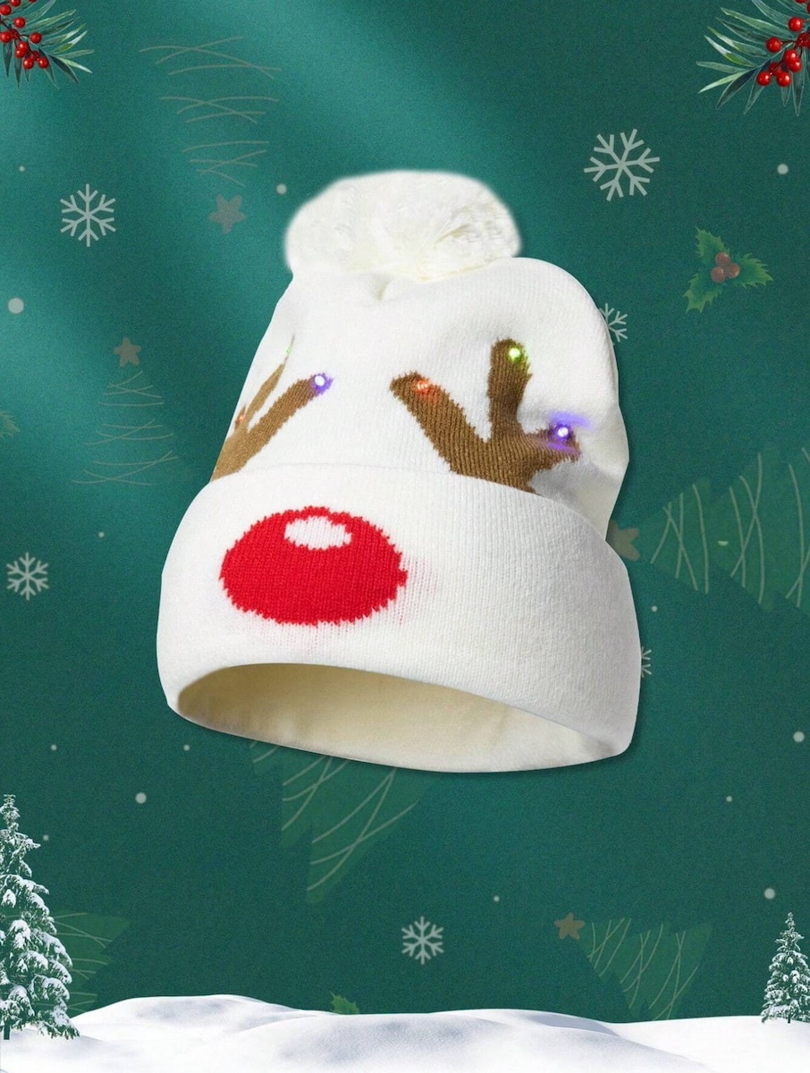 mũ gạc tuần lộc giáng sinh - mũ phát sáng mùa đông, Rudolph