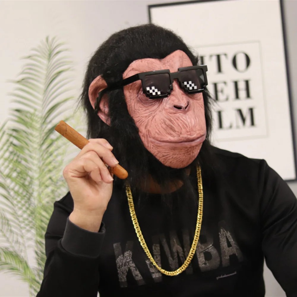 mặt nạ tinh tinh mặt khỉ silicone mặt nạ cao su cho đầu