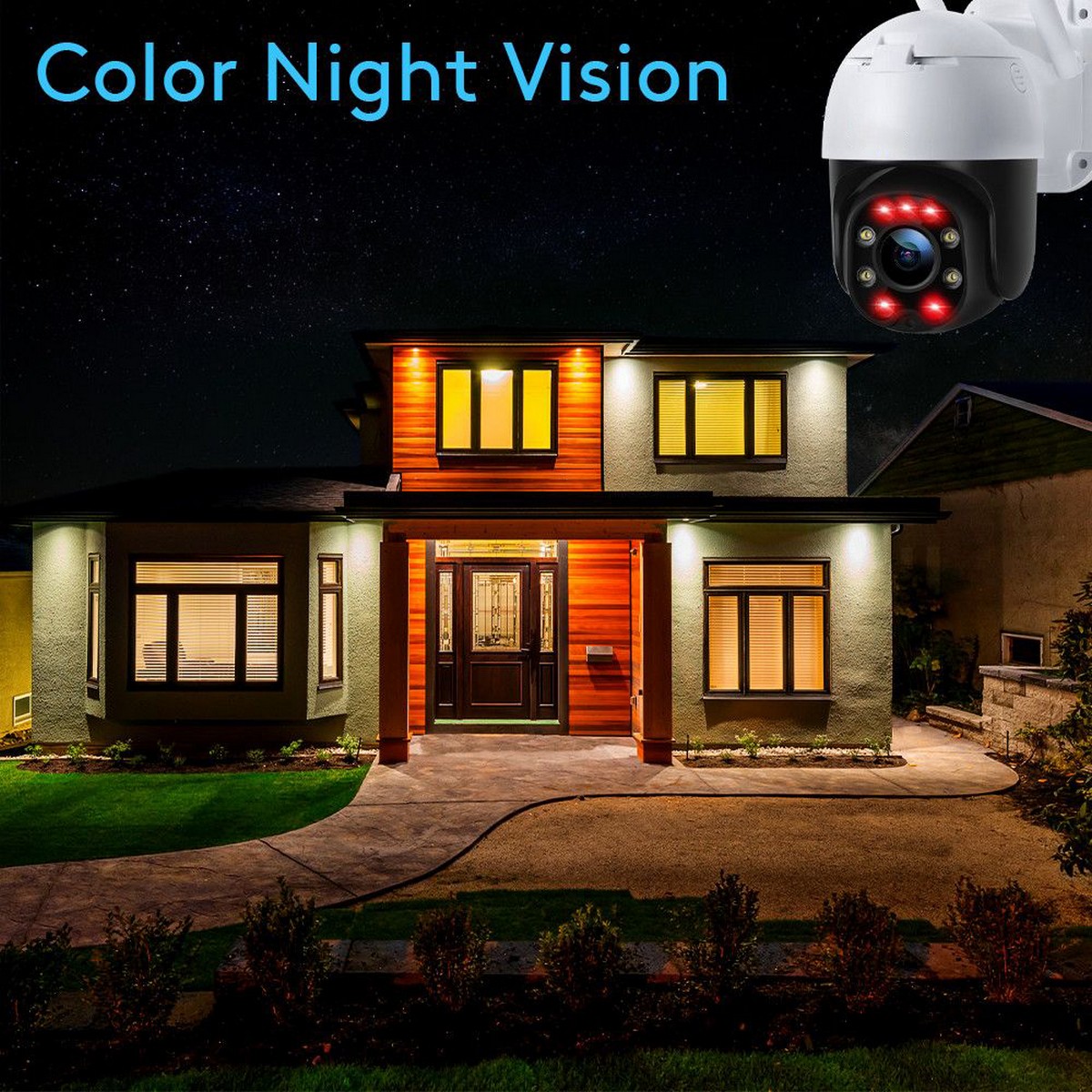 camera an ninh ip nhìn ban đêm - đèn led hồng ngoại màu