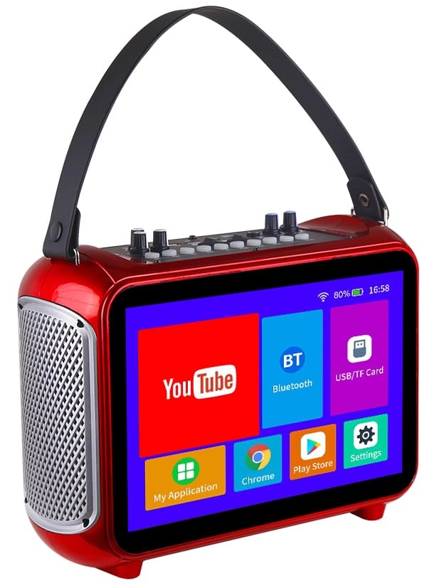 Bộ karaoke di động mini có màn hình và micro