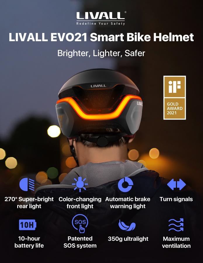 Mũ bảo hiểm xe đạp SMART - Livall EVO21