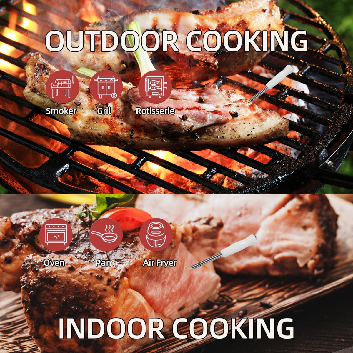 nhiệt kế thông minh cho thịt nướng thịt