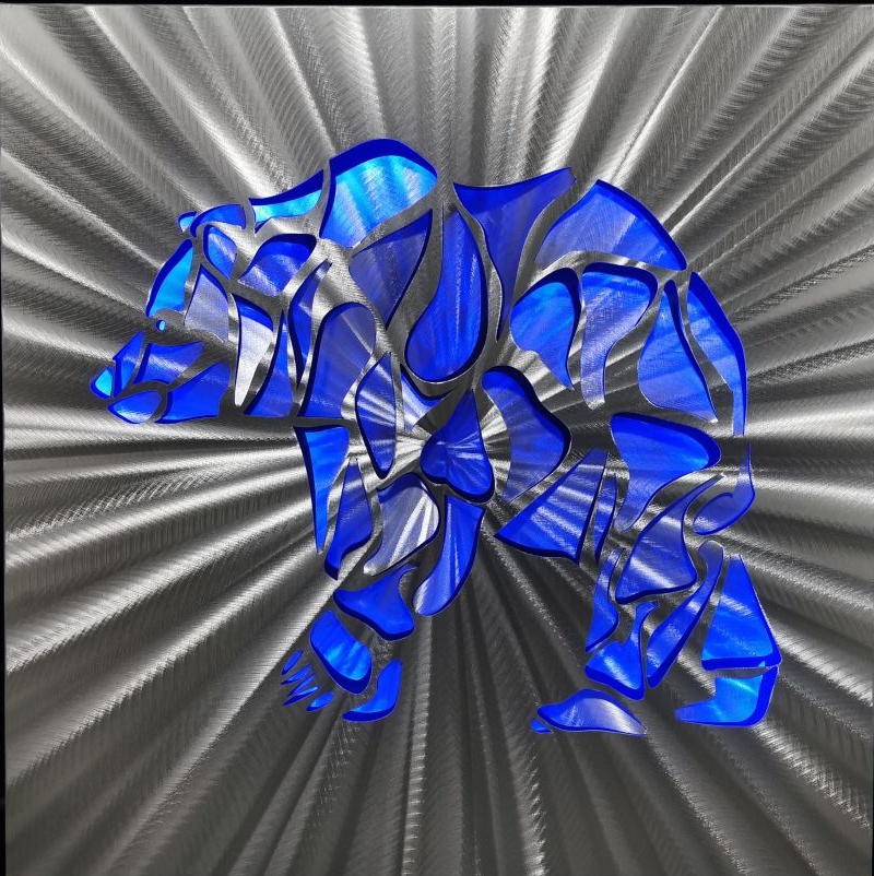 gấu bắc cực - LED tranh kim loại trừu tượng 3D nhôm
