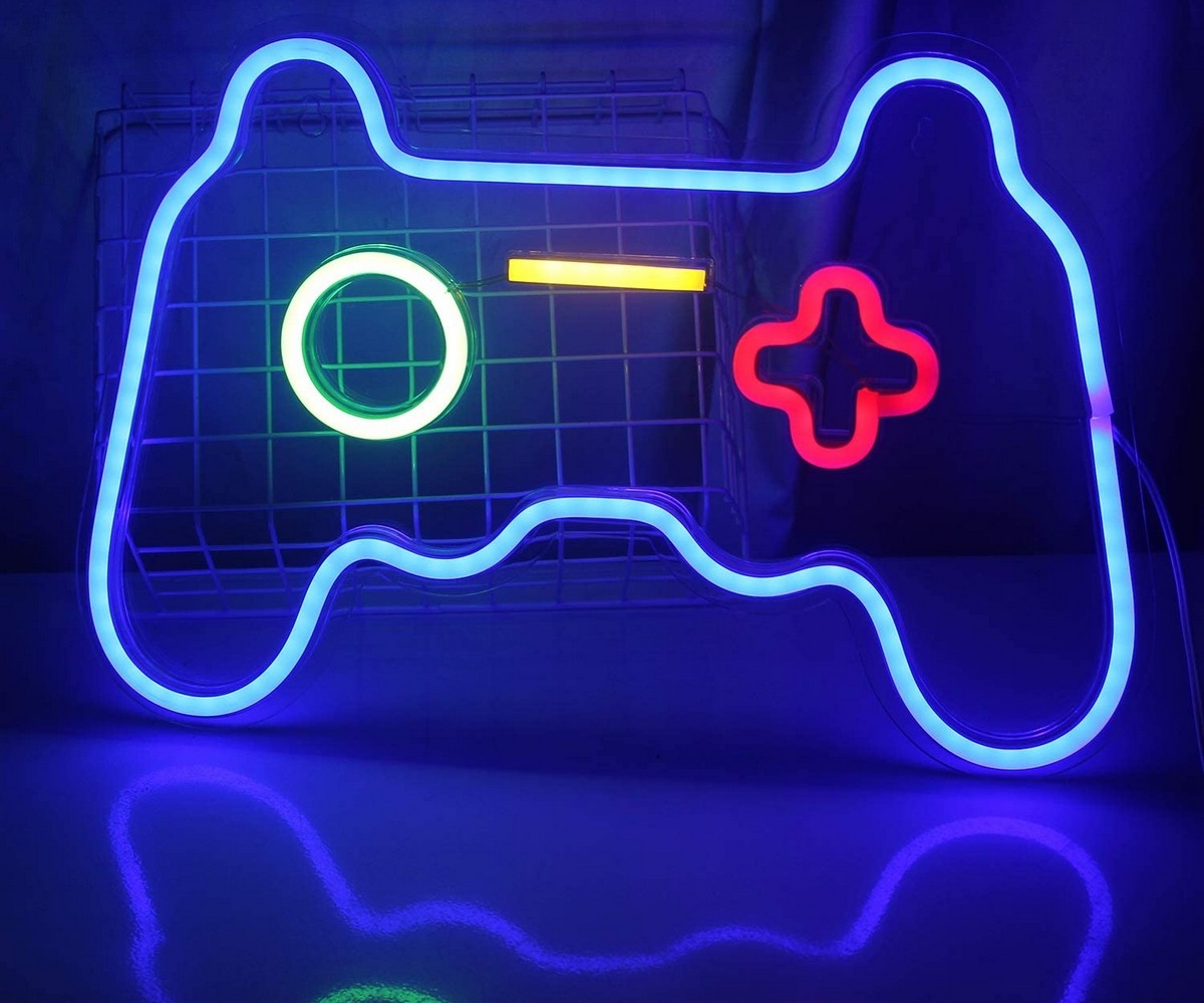 Logo đèn neon trên đèn tường - Gamepad