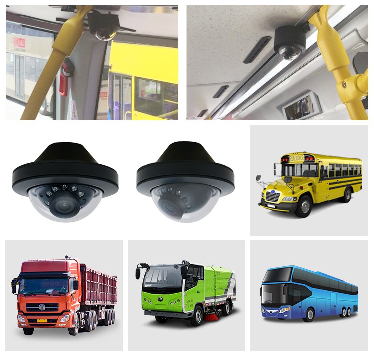camera mini dome cho xe buýt, xe buýt, xe điện, xe tải, xe buýt nhỏ, xe caravan, xe sơ mi rơ moóc, xe đầu kéo, xe tải