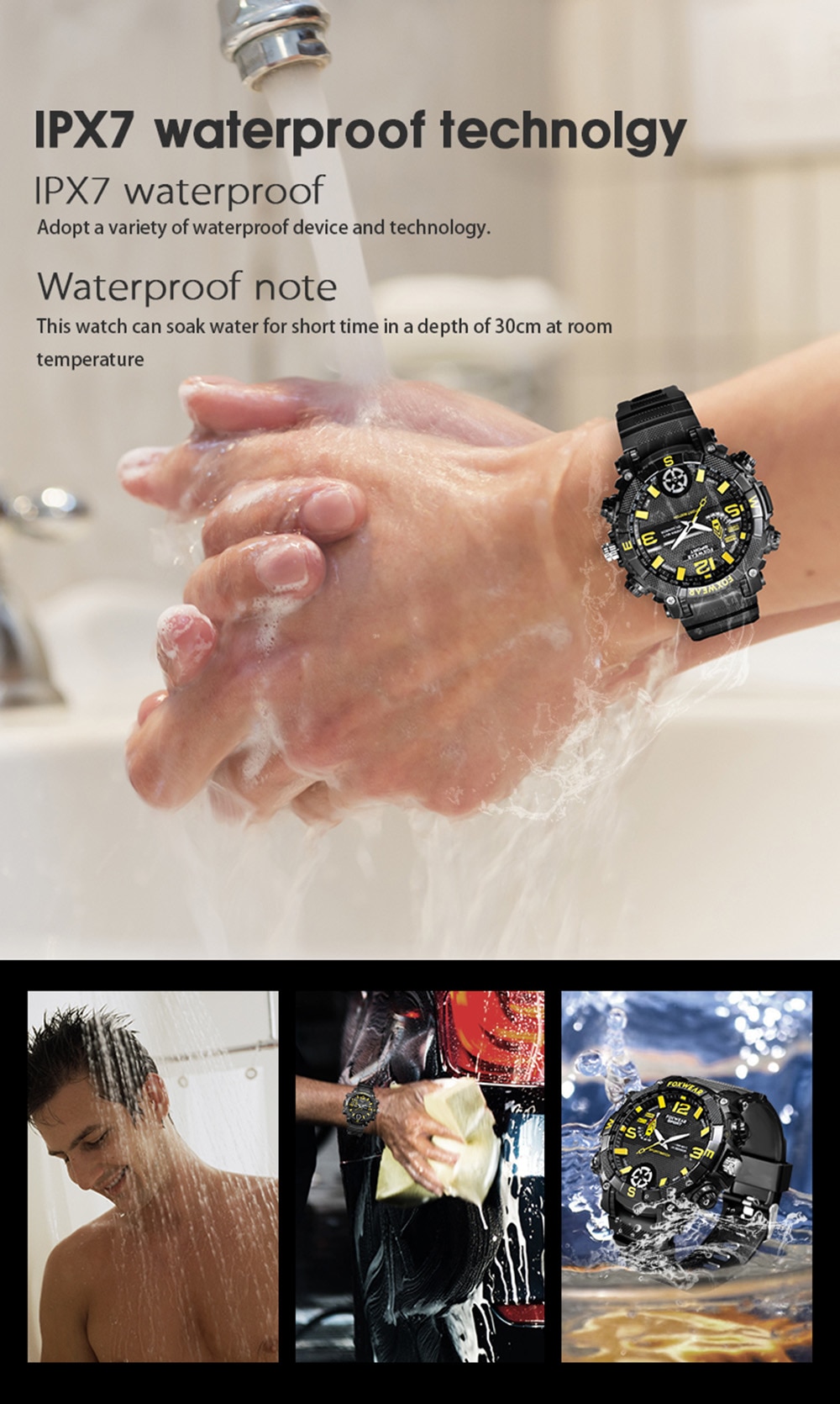 đồng hồ với camera IPX7 chống nước