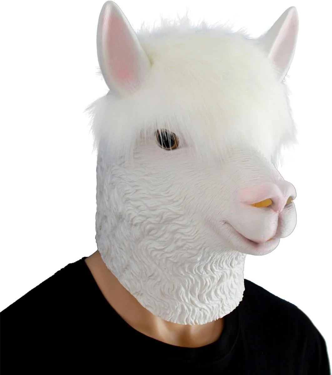 alpaca llama - mặt nạ đầu silicone cao su